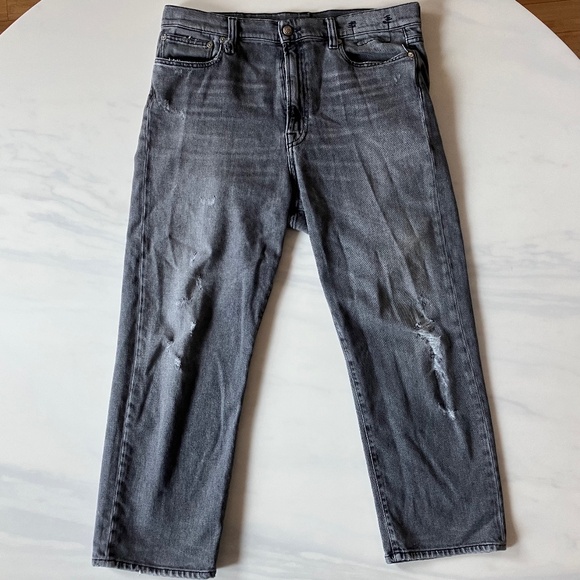 R13 2023 Distressed Boyfriend Jeans Gray 36 x 27 - Picture 1 of 7